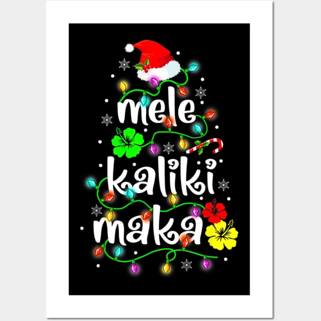 Mele Kalikimaka For Hawaiian Hawaii Christmas Wall Art by nadenescarpellos